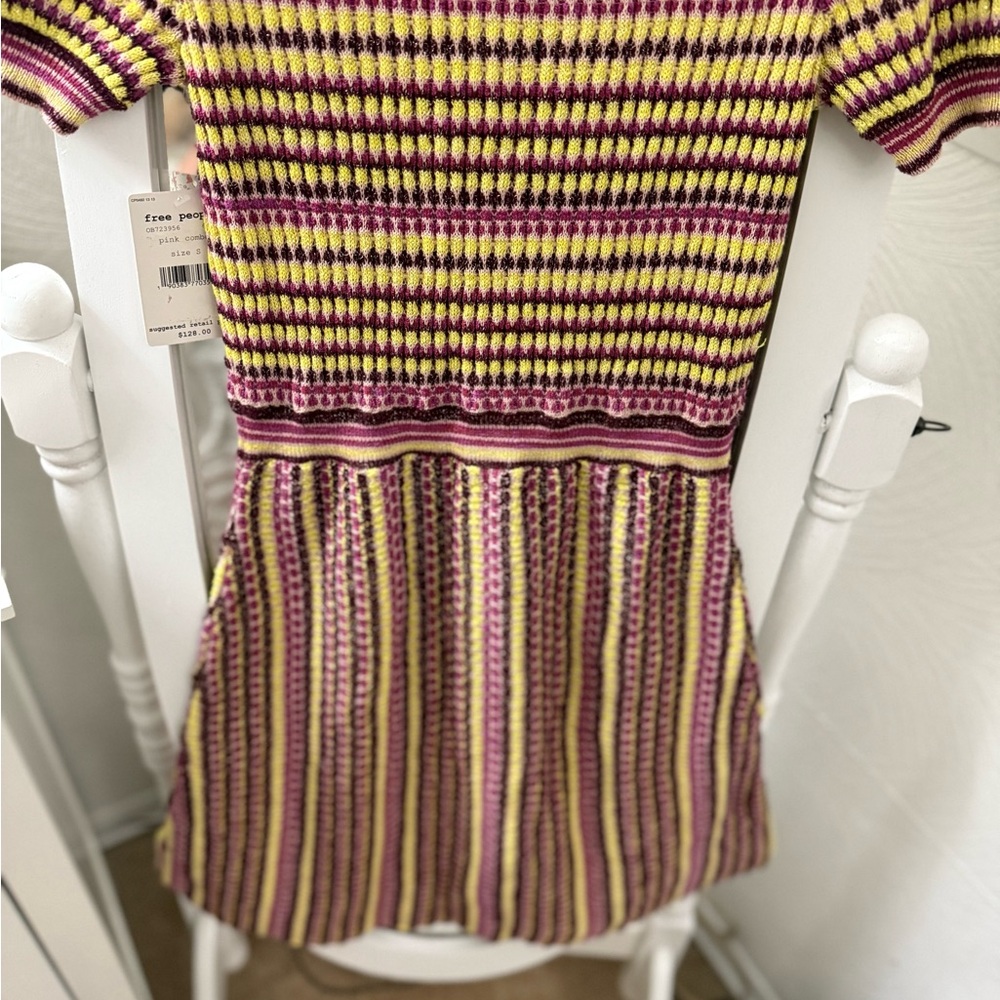 Free People Pink and Yellow Knit Dress - Picture 8 of 10